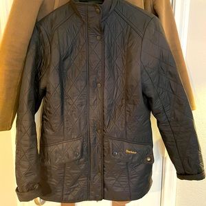 Barbour black quilted jacket sz 10